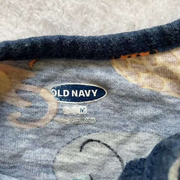 Old Navy Baby Romper 0-3M | Navy Jungle Animal Print One-Piece | GUC - Picture 5 of 16